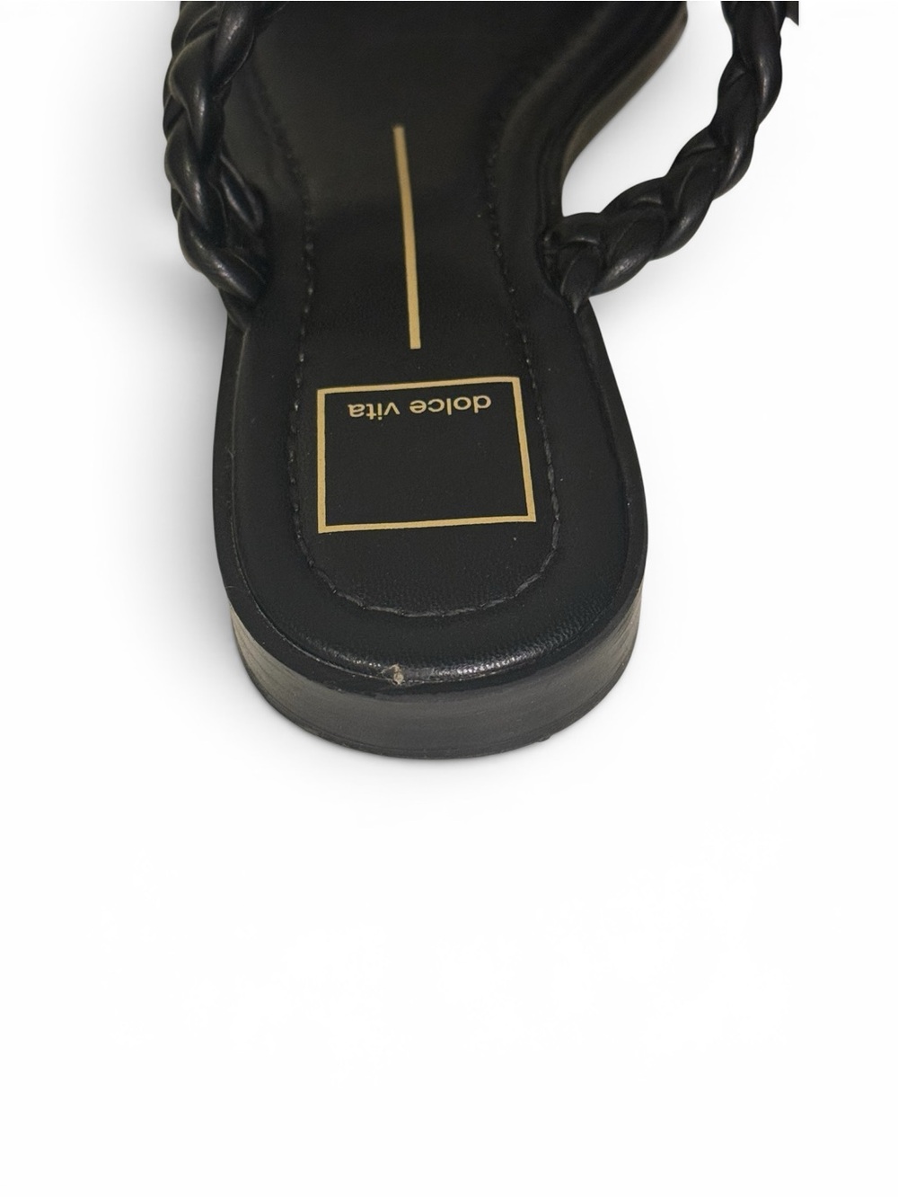 Dolce Vita Black Braided-Strap Slide Sandals - Picture 6 of 7